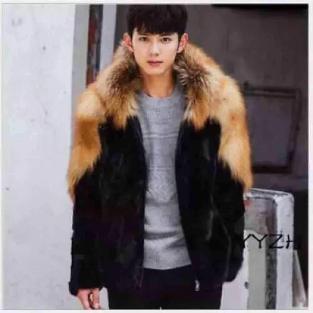 YYZH Black and Brown Fur Jacket